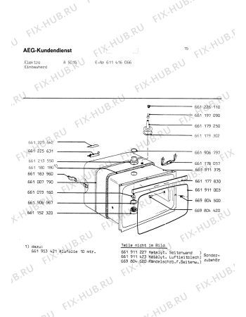 Взрыв-схема плиты (духовки) Alno A5015 - Схема узла Oven body